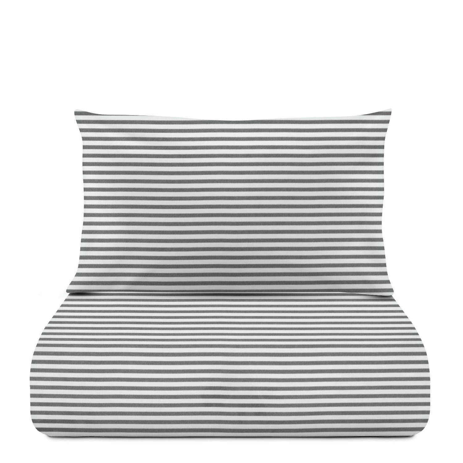 Parure copripiumino singolo righe grigio Young