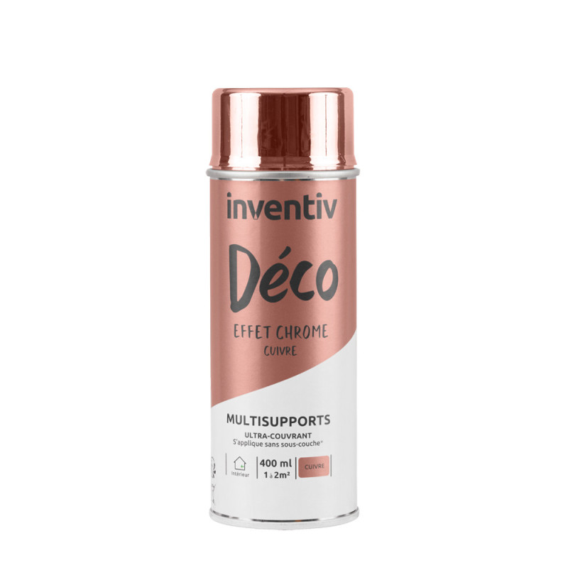 Peinture multisupports Déco effet chrome cuivre 0,4 L INVENTIV