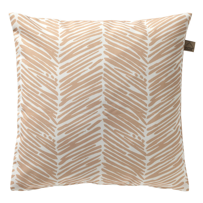 DEAN - kussenhoes outdoor 45x45 cm - waterafstotend en uv-bestendig - gestreept - Pumice Stone - beige, blanc
