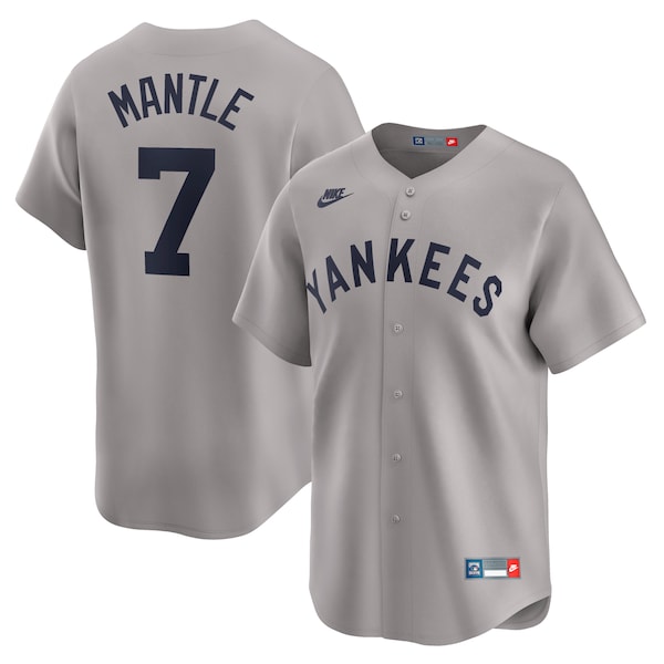 Mickey Mantle New York Yankees Nike Throwback Cooperstown Collection Limited Jersey - Gray