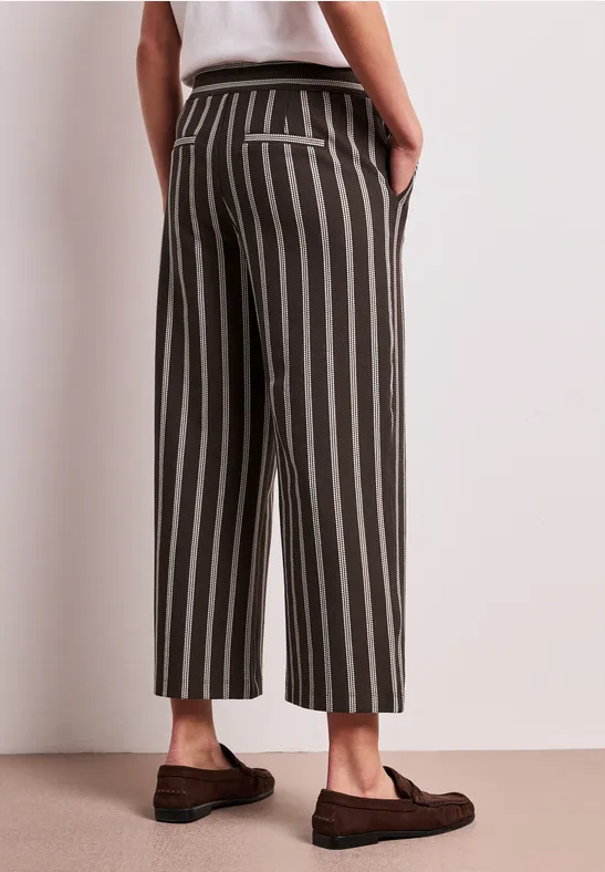 Wide Leg Hose im Casual Fit mit Streifen