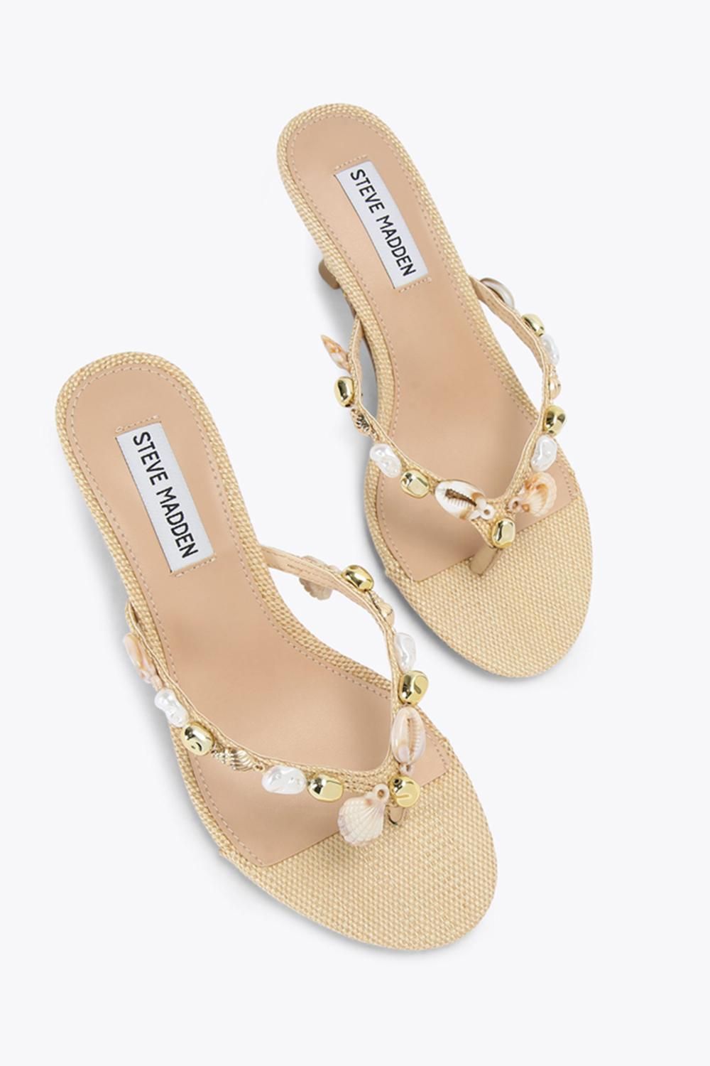 STEVE MADDEN Goldcoast Beige Raffia' Heels