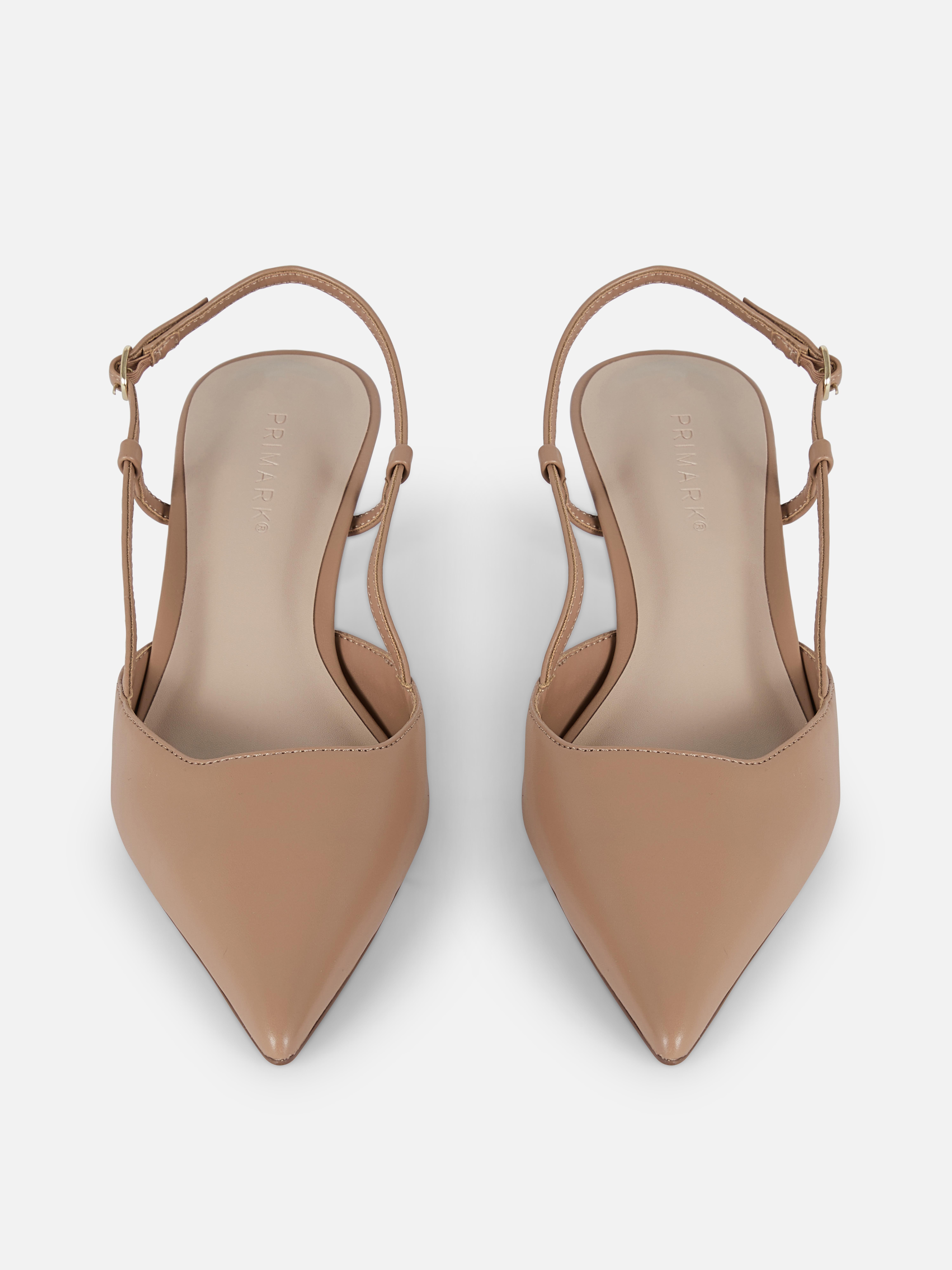 Slingback Pointed Toe Kitten Heels