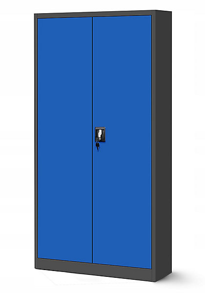 Armoire en métal verrouillable JAN, 900 x 1850 x 400 mm, bleu anthracite