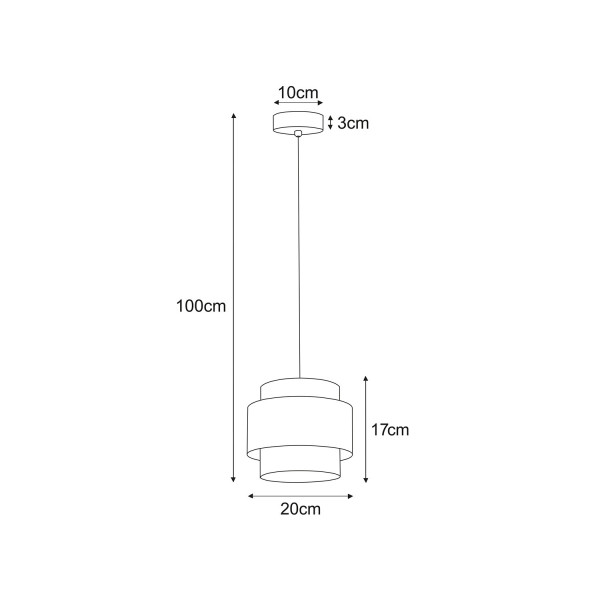 Lampa wisząca czarno-beżowa DINO 1xE27x40W wym: 100x20x20 cm Kaja
