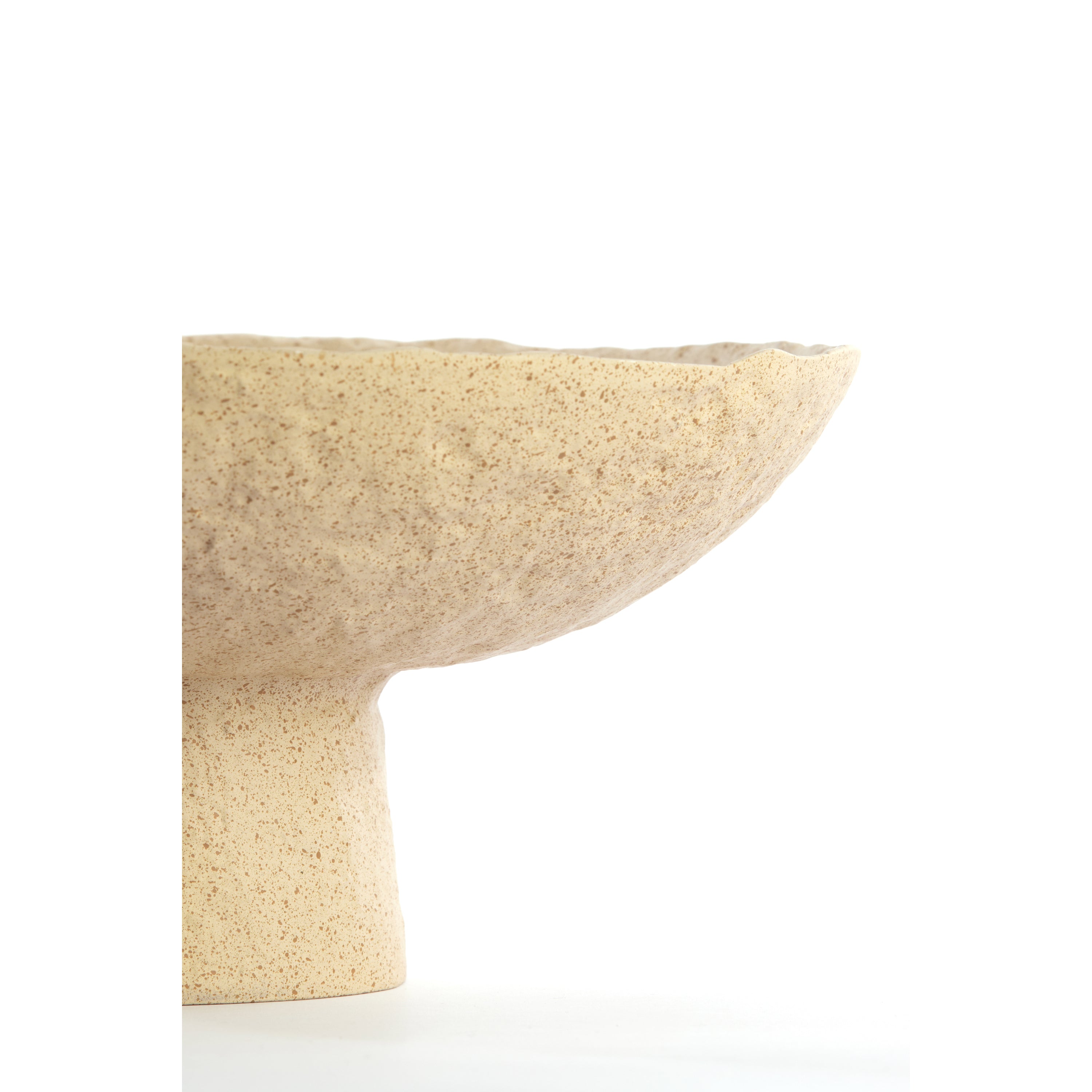 Light&living Schaal op voet Ø31x15,5 cm OTA zand+licht bruin gespik...