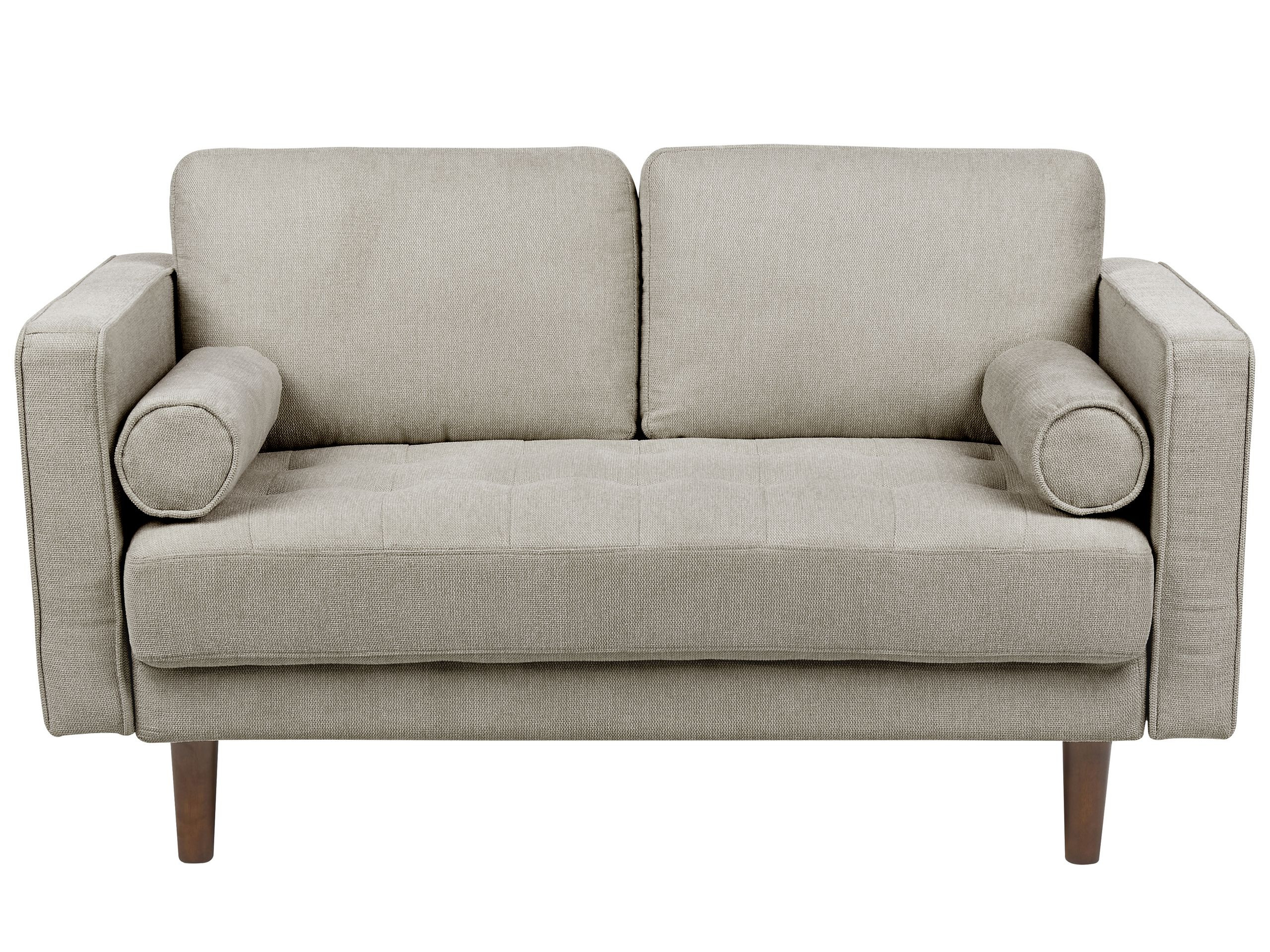 Sofa tapicerowana 2-osobowa brązowoszara