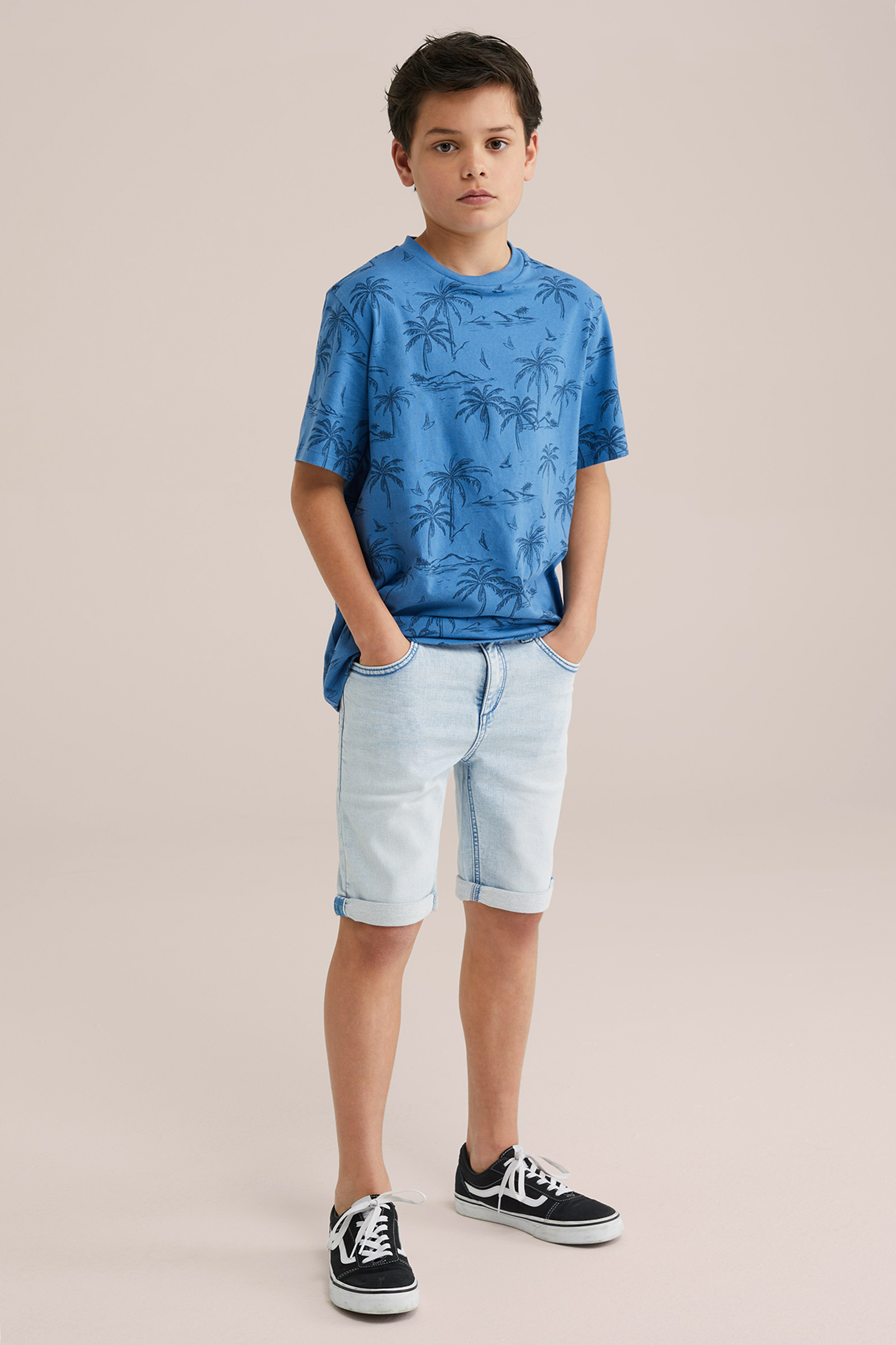 Jongens slim fit denim short