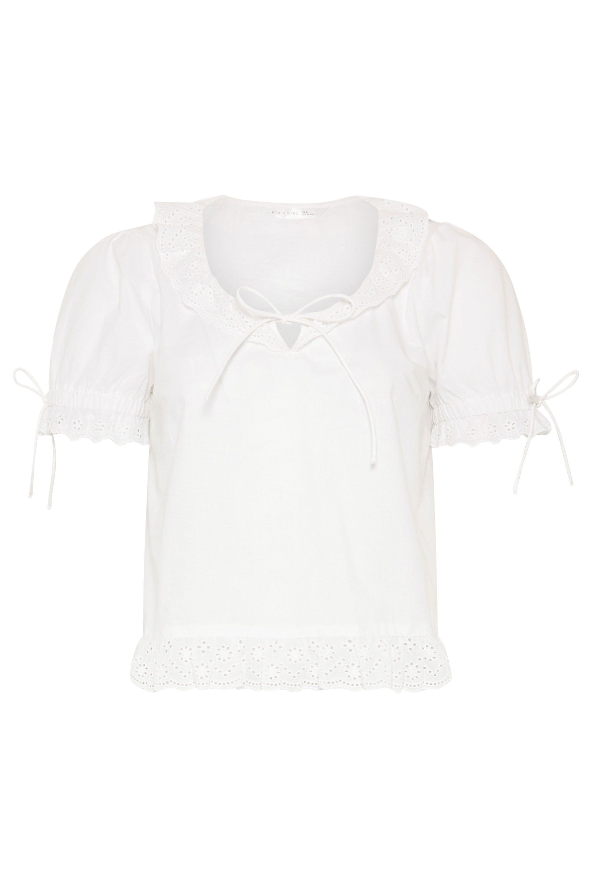 PixieGirl Petite Embroidered Trim Top