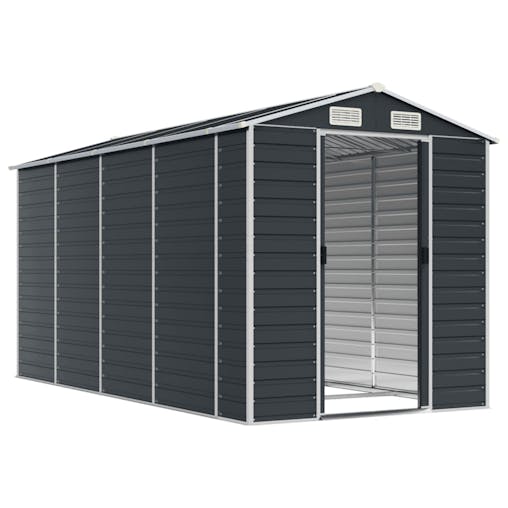 NNEVL Garden Shed Anthracite 191x385x198 cm Galvanised Steel