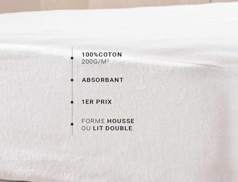 Protège-matelas absorbantMolleton 200g