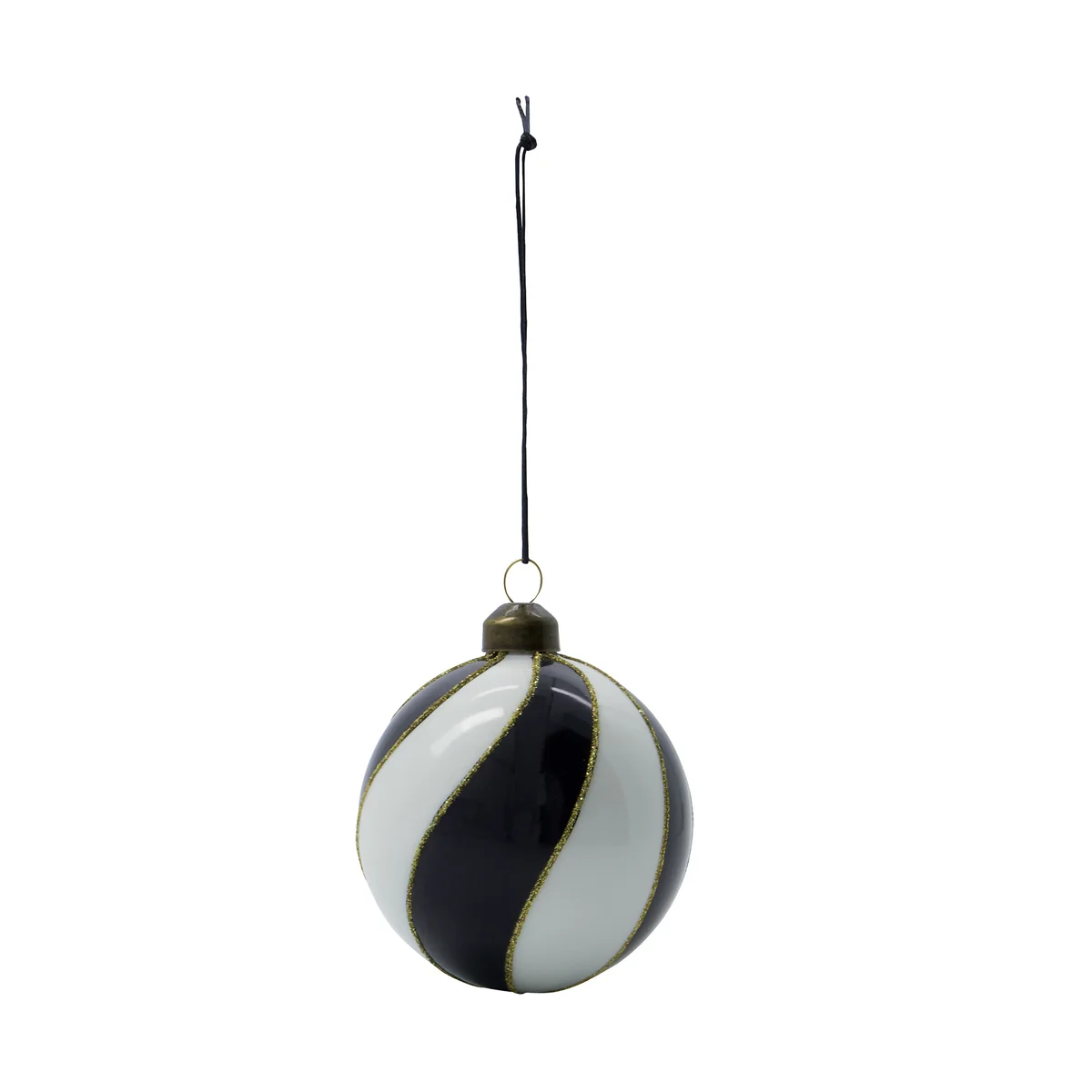 House Doctor - Coil Ornament, Ø 8 cm, schwarz / weiß (4er-Set)