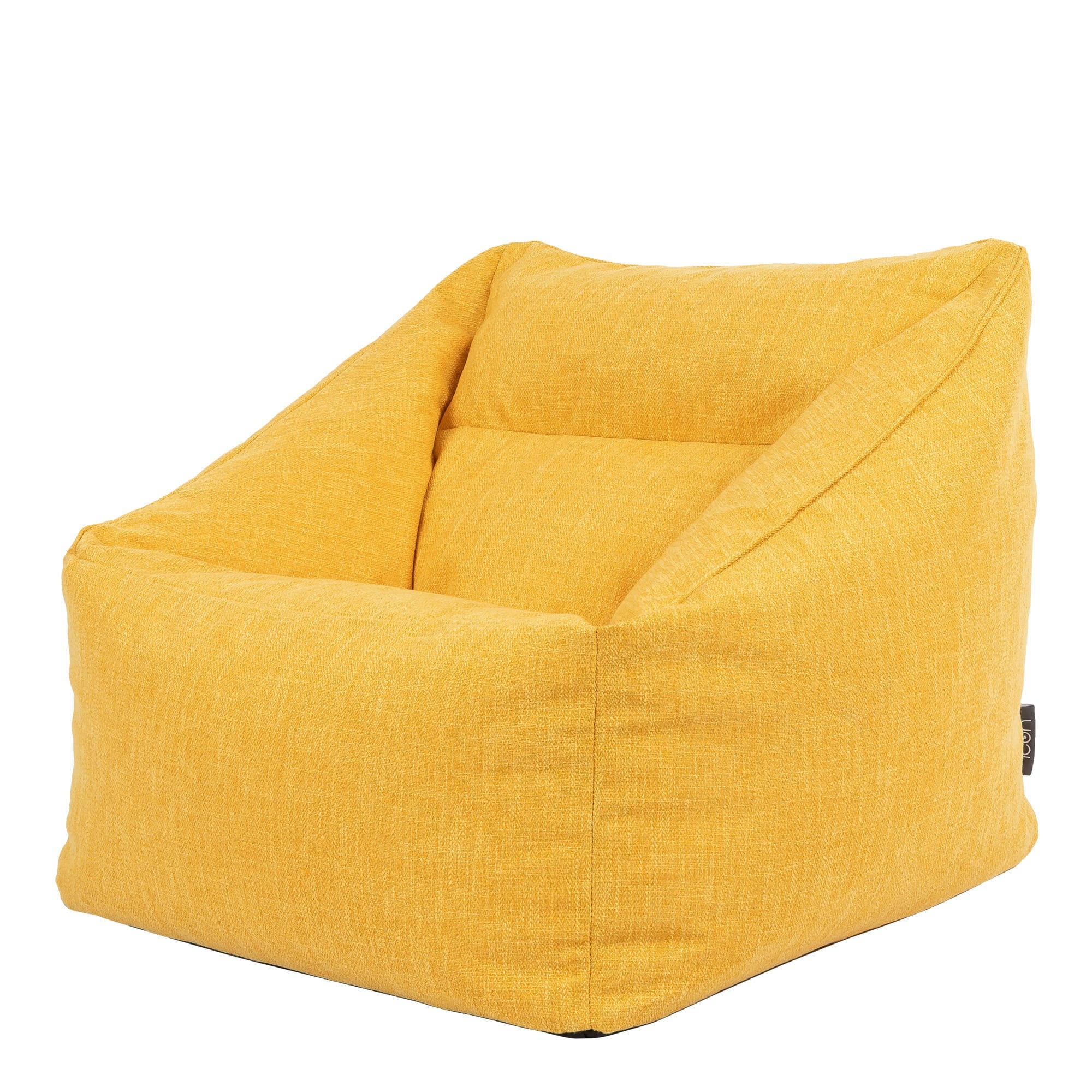 - Pouf fauteuil jaune ocre