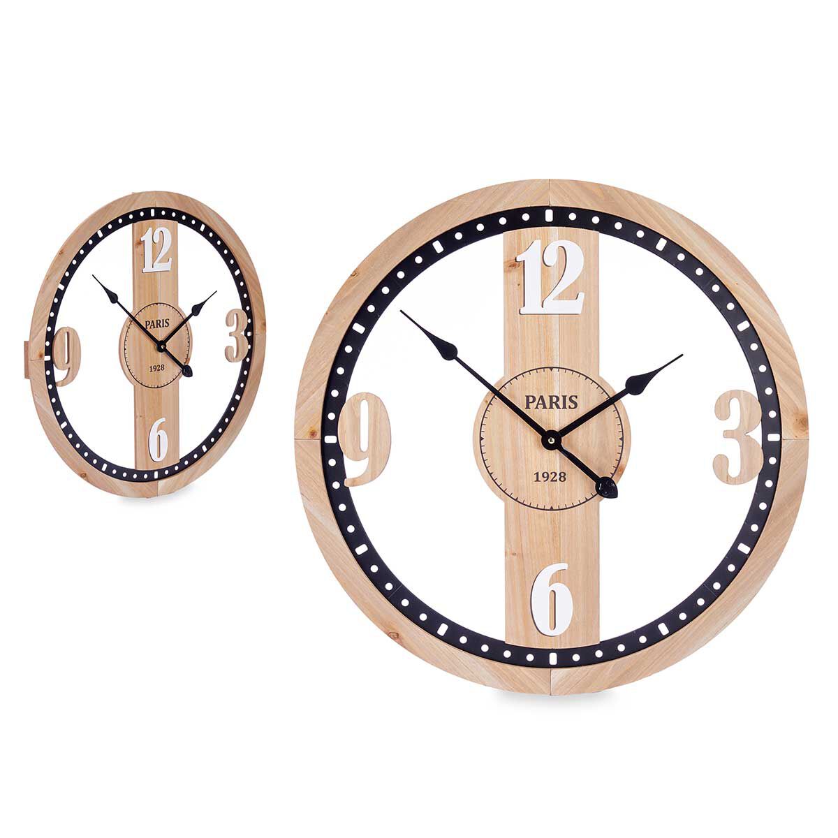 Relógio de parede bege em mdf com moldura