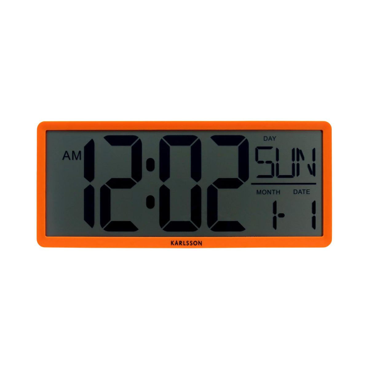 Karlsson wandklok Retro LCD - oranje - 34.8x2.7x14.8cm
