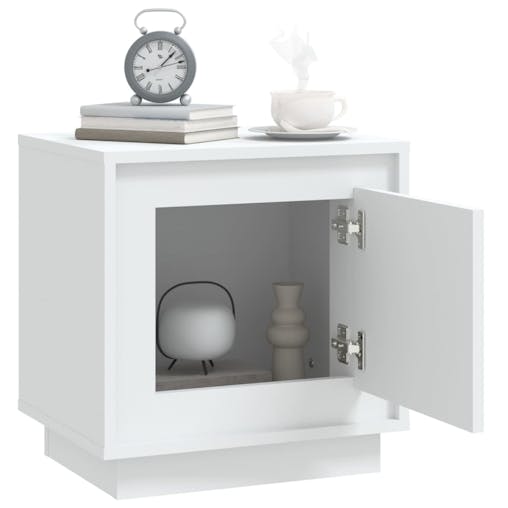 NNEVL Bedside Cabinets 2 pcs White 44x35x45 cm Engineered Wood
