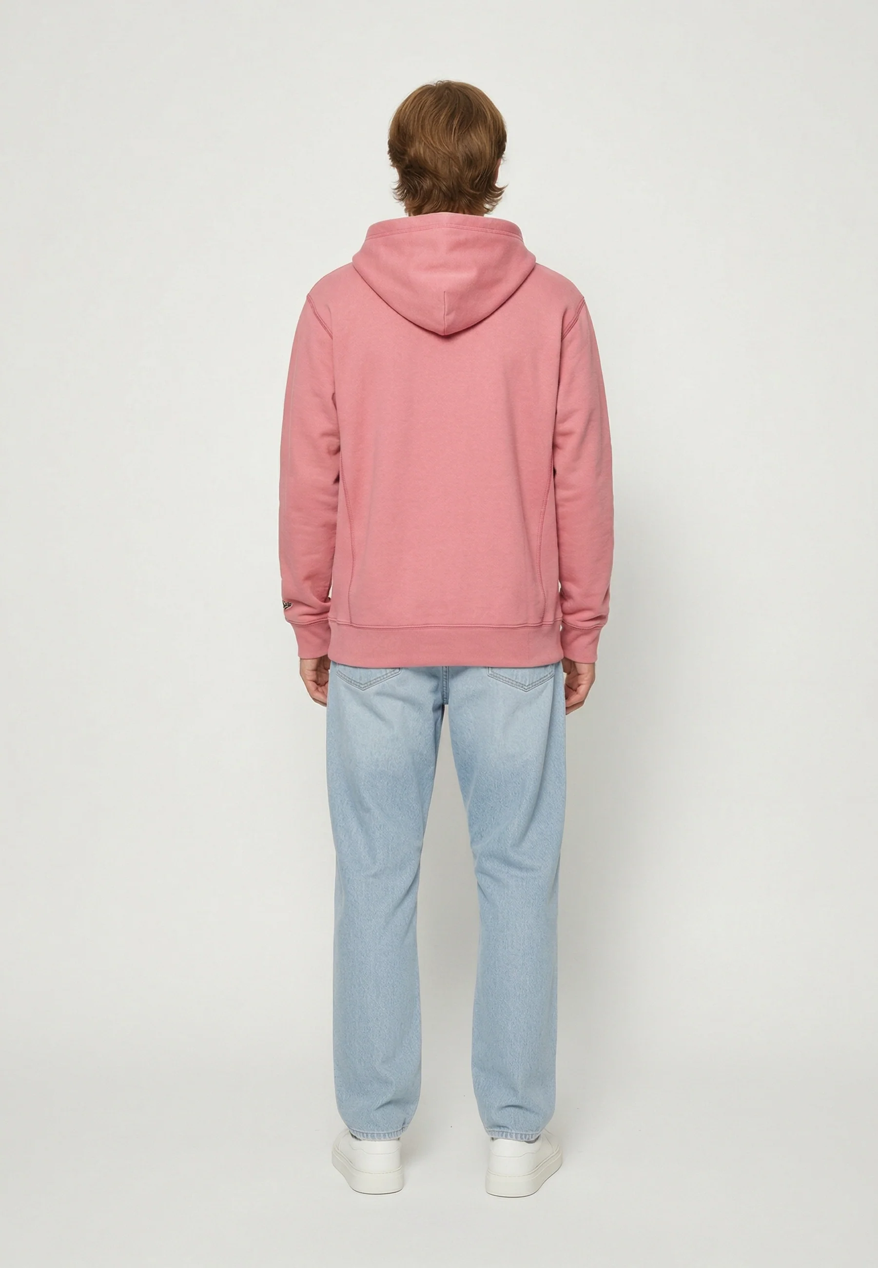 Sweat à capuche regular rose coton polyester POWEL