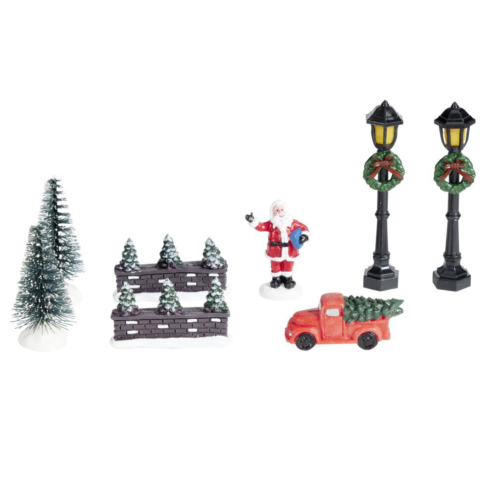 Accessoires village de No&euml;l 8 pièces