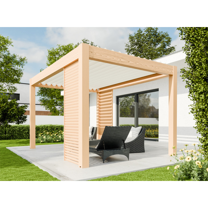 Panneau brise-vue pour pergola bioclimatique Capri chêne 1,2 x 2,25 m