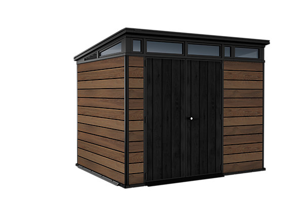 Abri de jardin WALNUT signature 97 en résine imitation bois - 6 m²