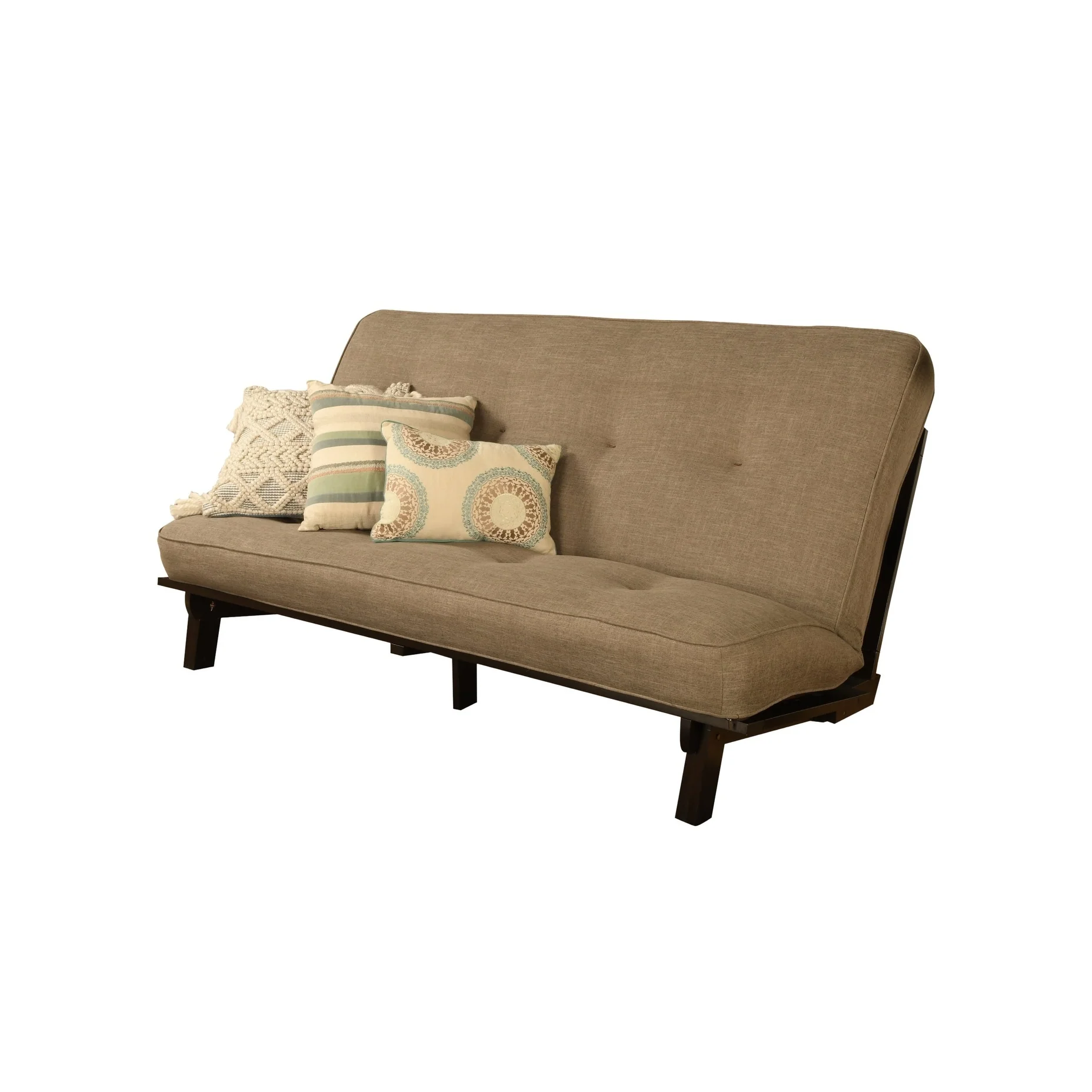 Somette Carson Full-size Futon Set in Java Finish with Linen Mattress