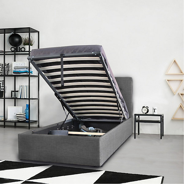 Lit coffre PARMA 90x190   1 sommier / Gris foncé