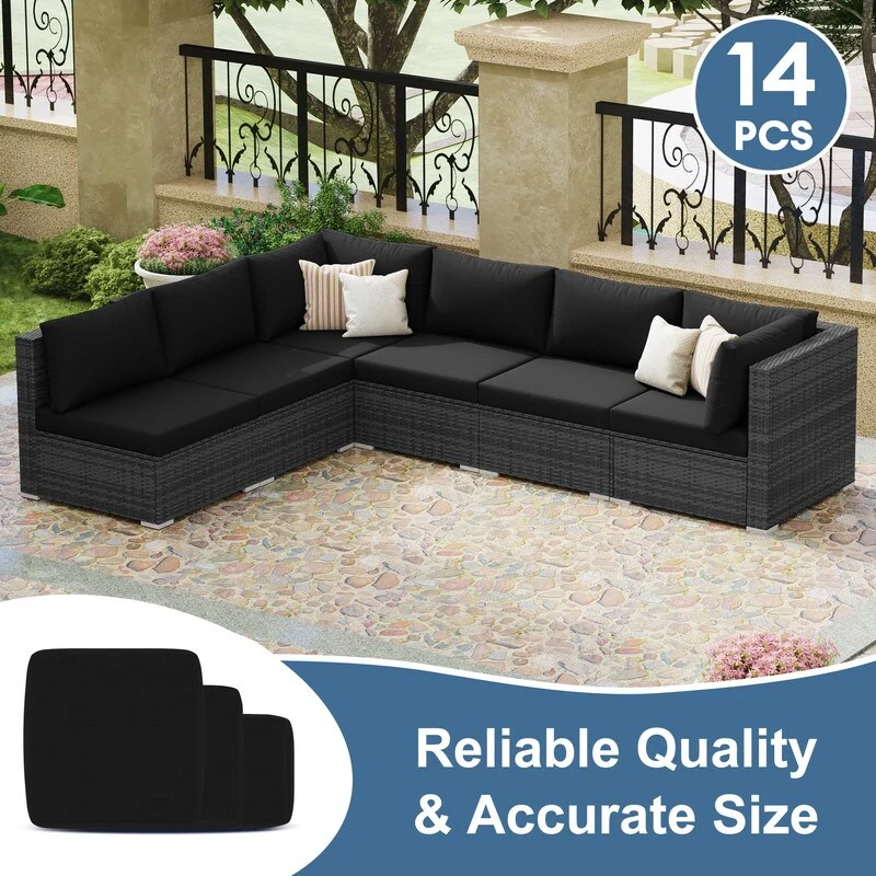 FINCATI Outdoor Cushion Cover Replacement Slipcover, Patio Seat Cover Available in Sizes 25.6 × 25.6/ 27 × 27 (COVER ONLY!)