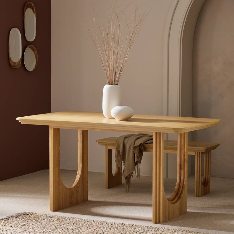 Habitat Trezy Solid Wood 6 Seater Dining Table - Oak
