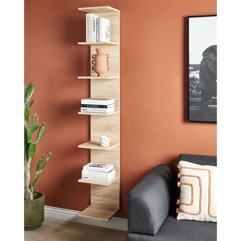 ESTON - Wandboekenkast - Lichthout - Vezelplaat