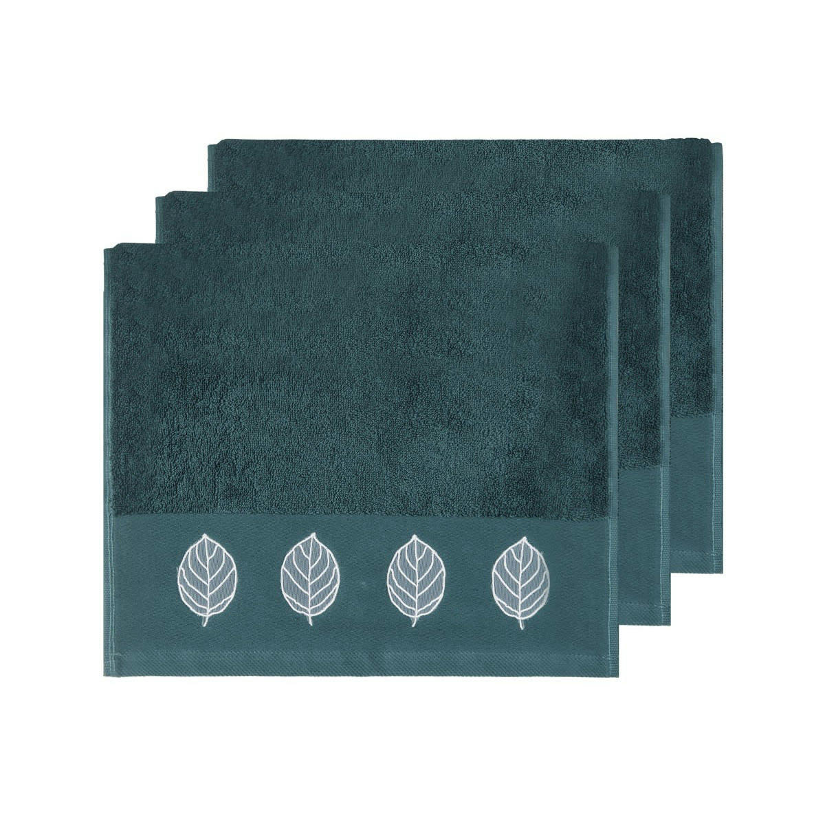 YAPRAK - Lot de 3 serviettes invité Canard 30x50 cm