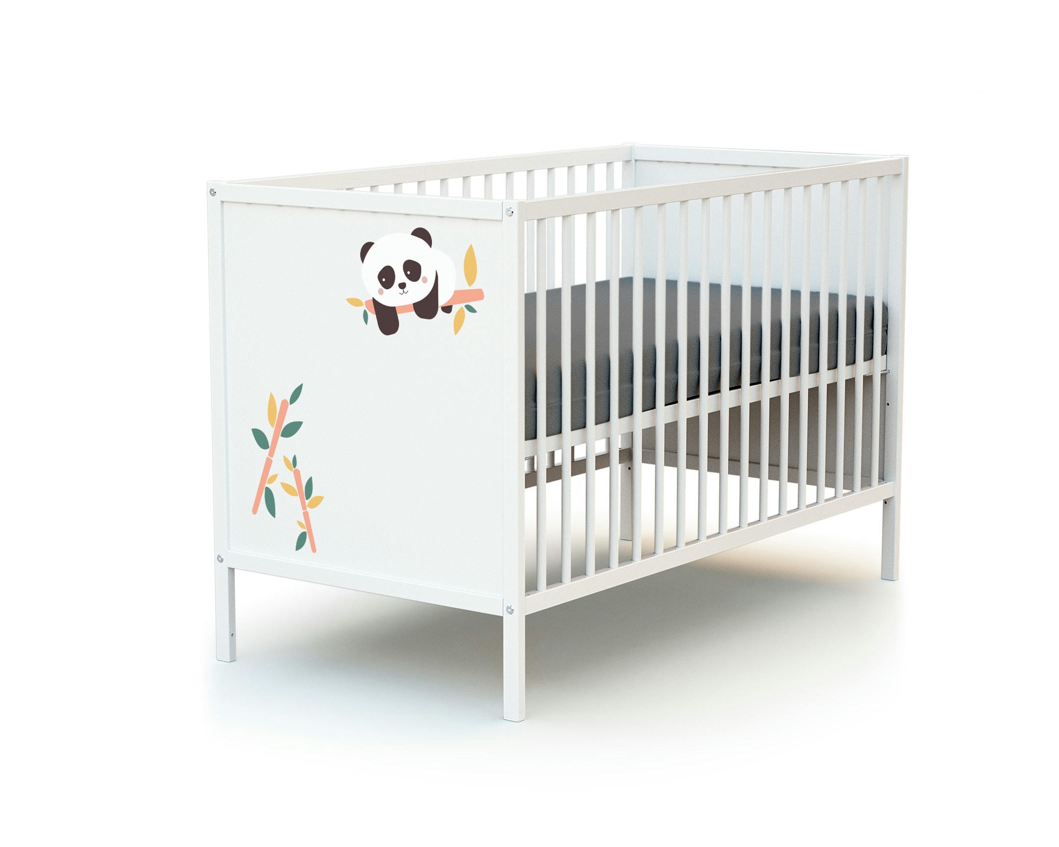 - Lit bébé à panneaux blanc