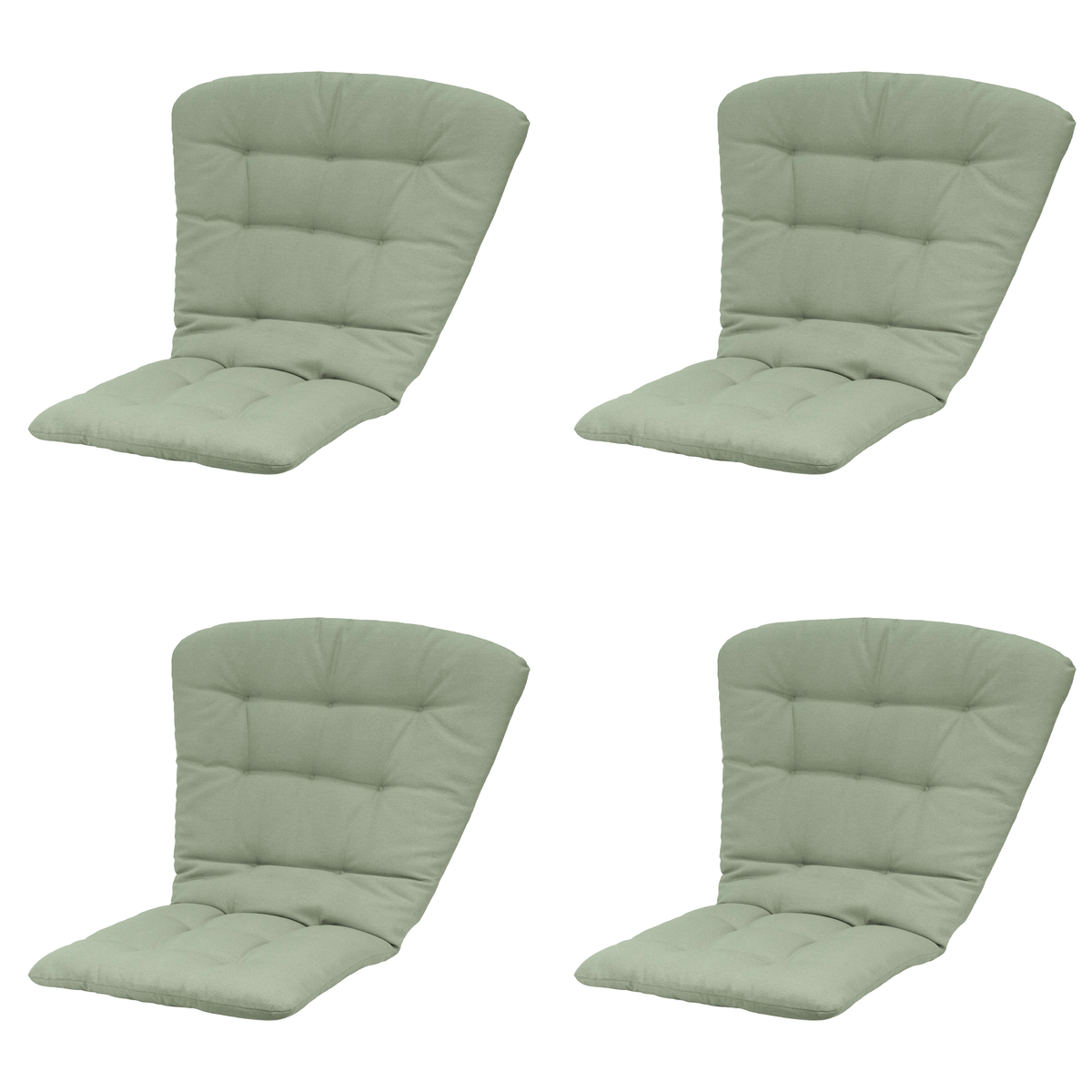 Madison tuintstoelkussen hoge rug Napels - groen - 125x82x6cm - set van 4