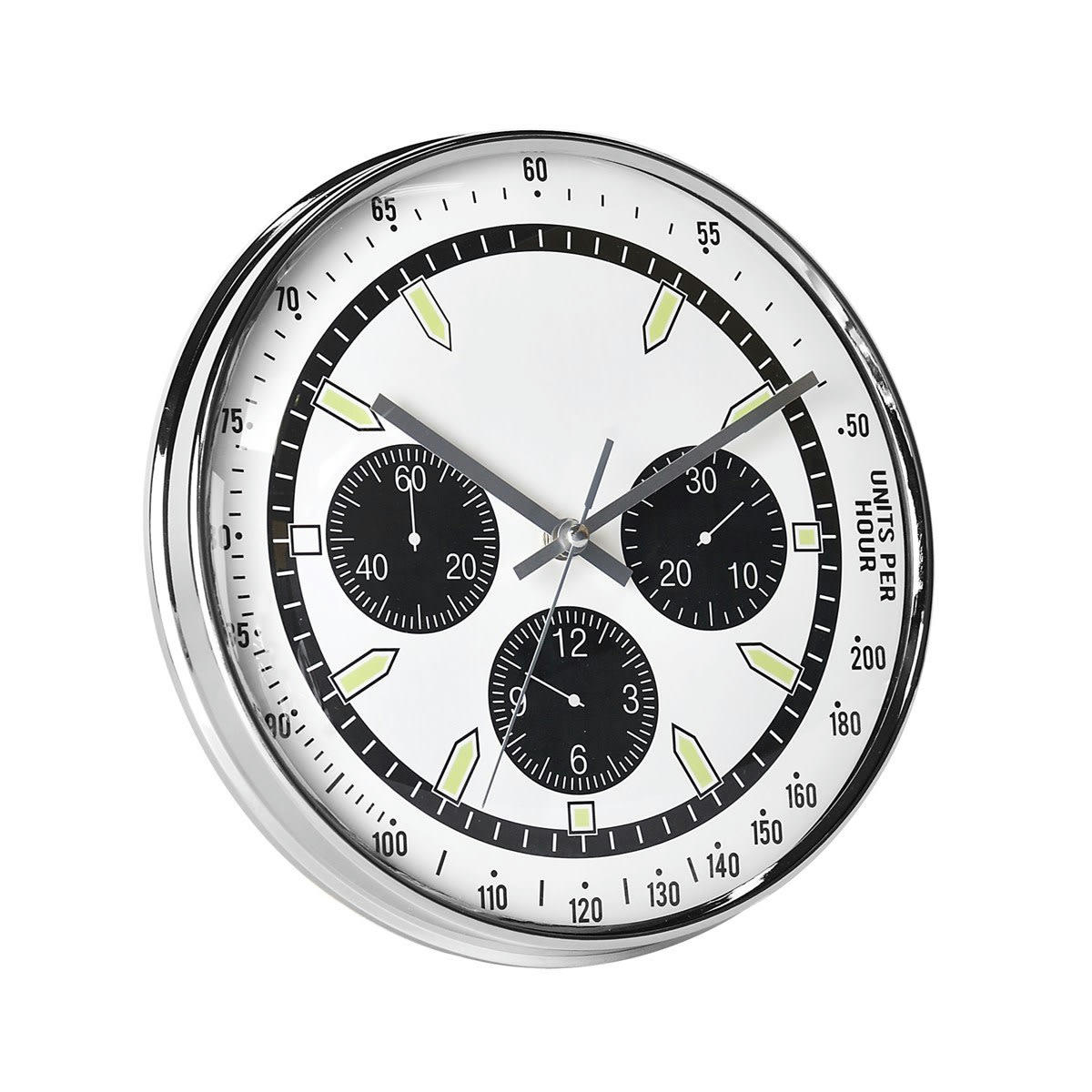 - Horloge ronde effet montre blanche 28cm