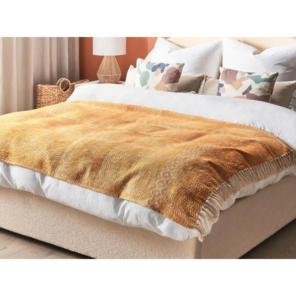 FIROZABAD - Plaid - Geel - 130 x 180 cm - Katoen