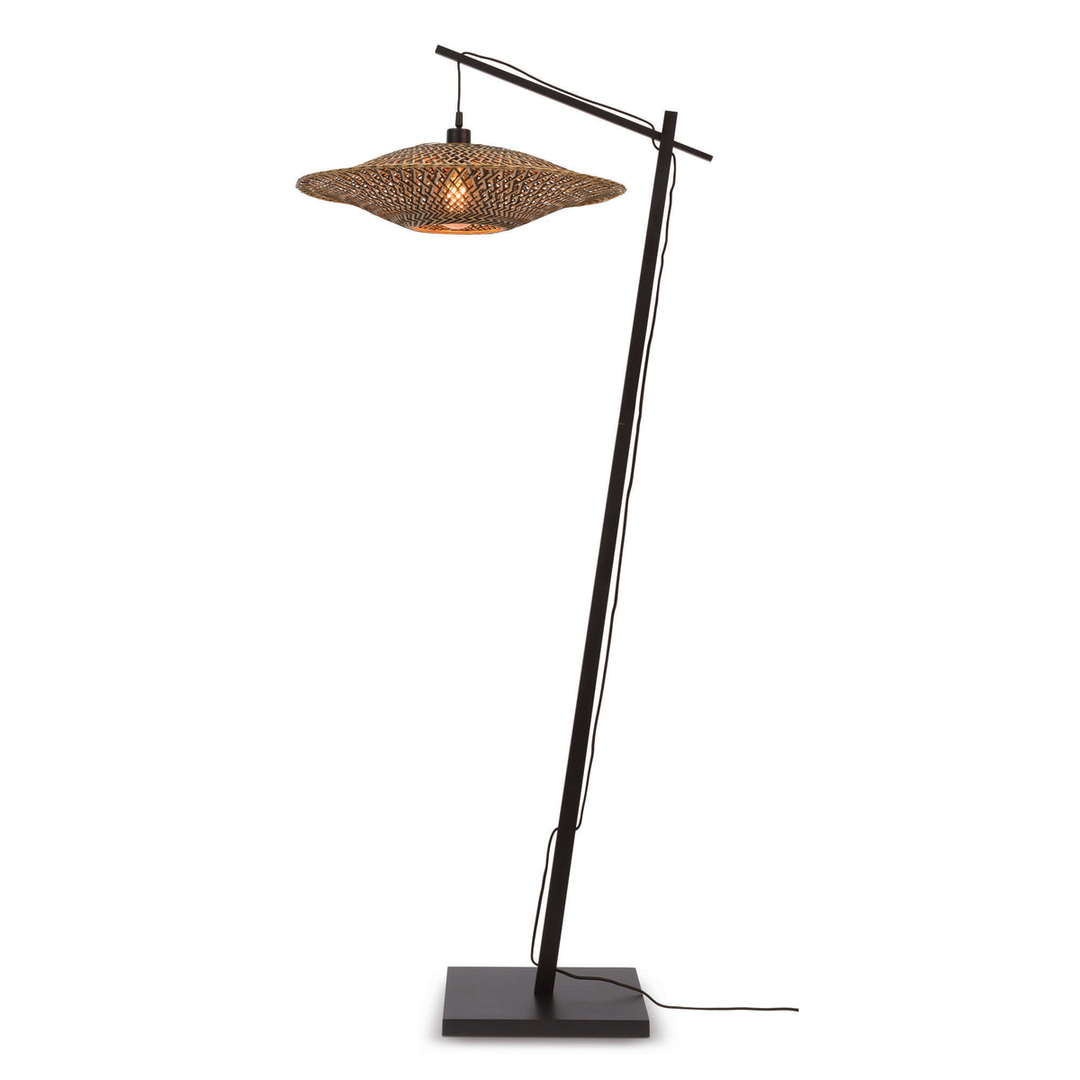 GOOD&MOJO vloerlamp Bali - zwart - Ø60cm