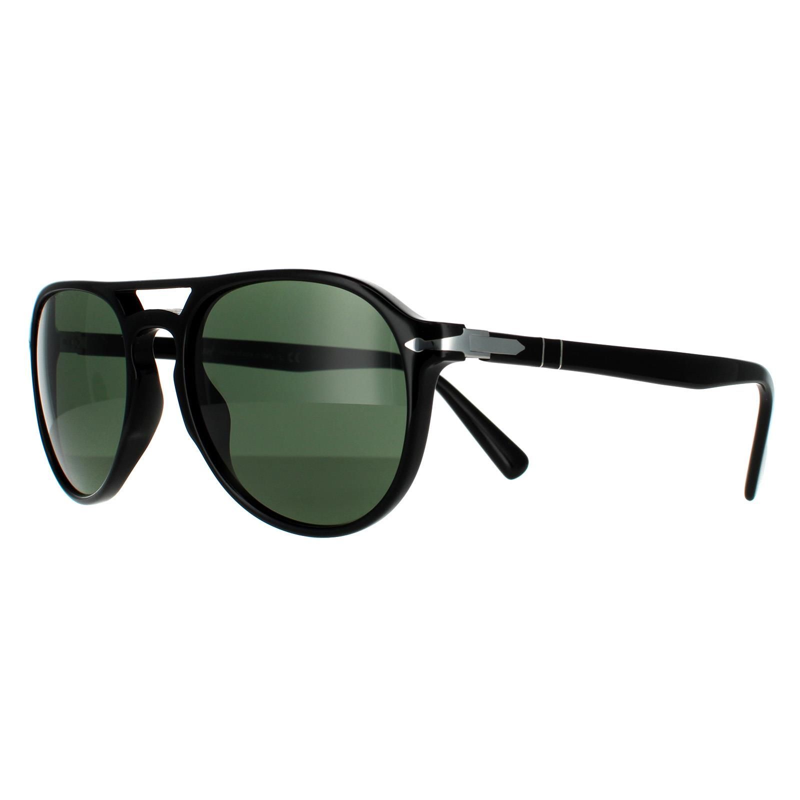 Persol Aviator Black Green Sunglasses
