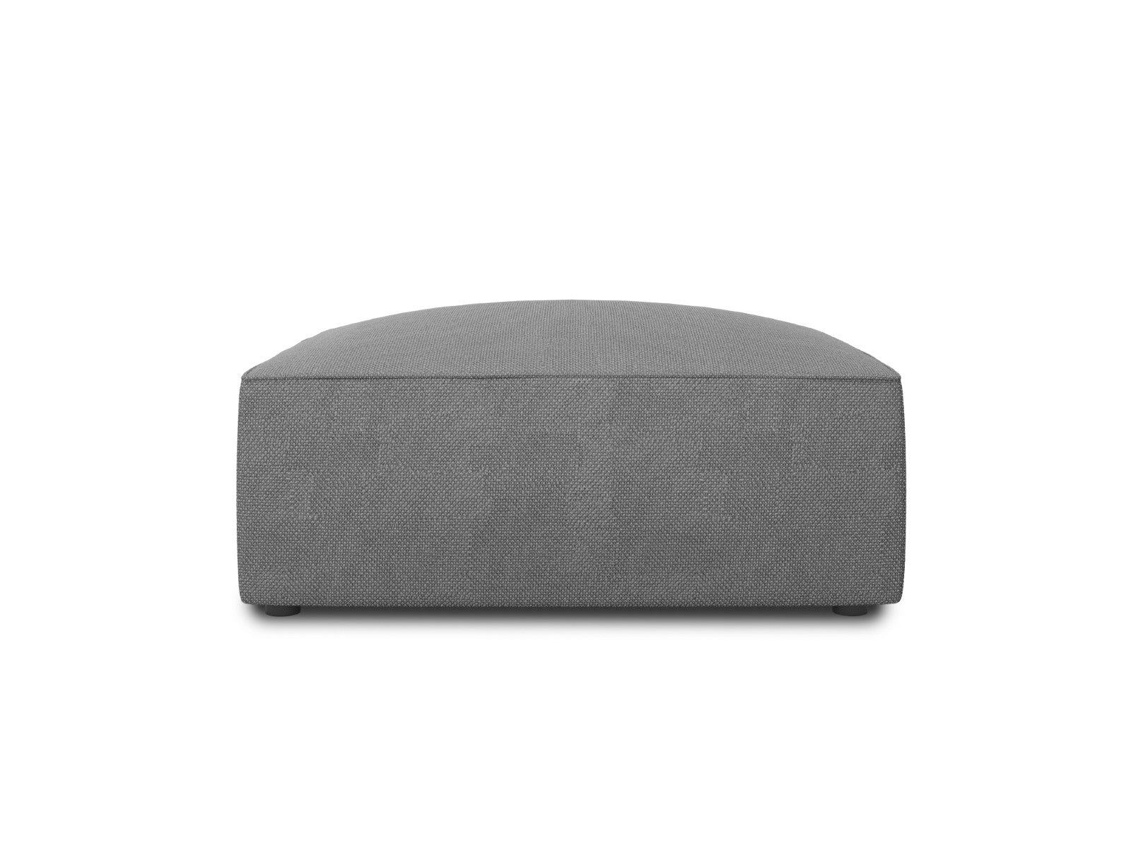 Micadoni Poef Ruby structurele stof, grijs - 93x93x40cm