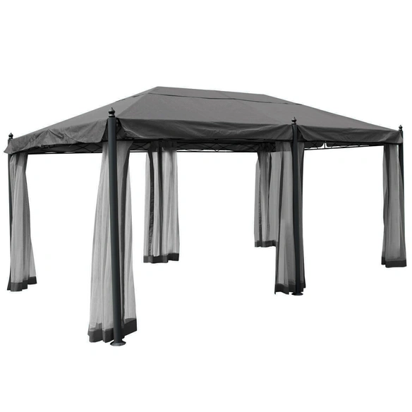 Pergola »MVG-HA014«, 5 x 3 m, 7-cm-Stahl-gestell mit Seitenwand und Moskitonetz