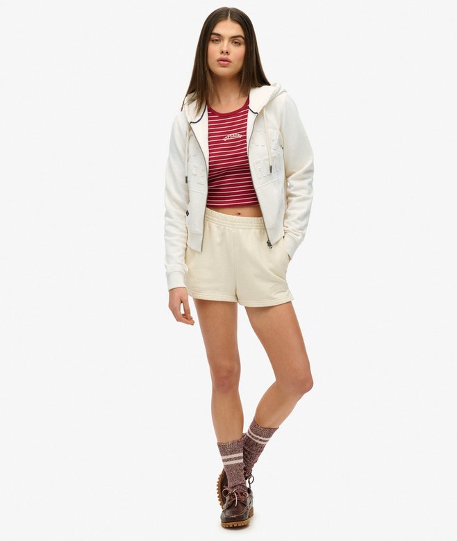 Athletic Essentials Tonal Cropped Zip Hoodie