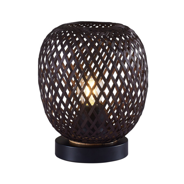 Lampa stołowa boho czarna ZANZIBAR 1xE27x20W wys:24cm Polux