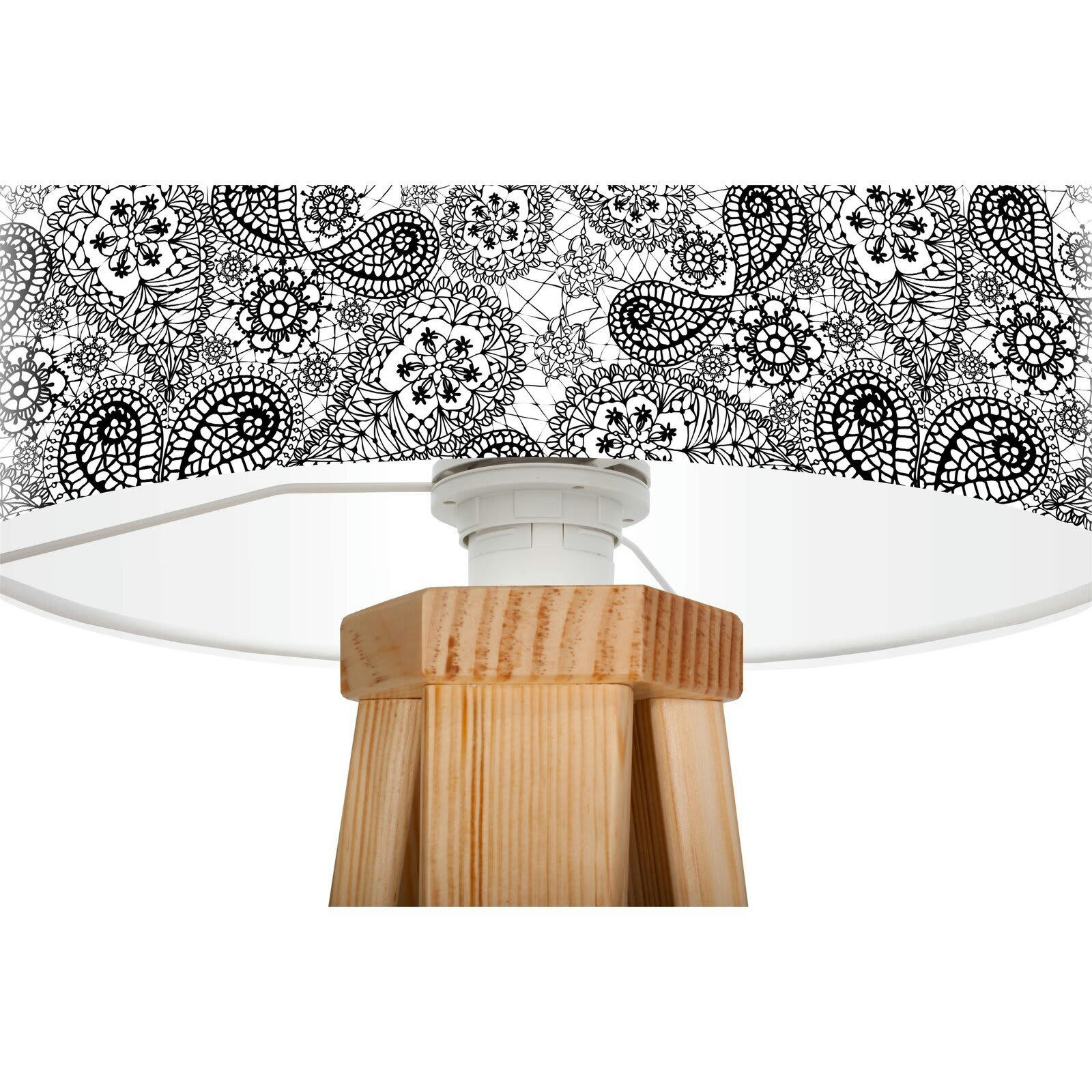 YOGA - Lampe de chevet Bois Noir 30x30x45 cm