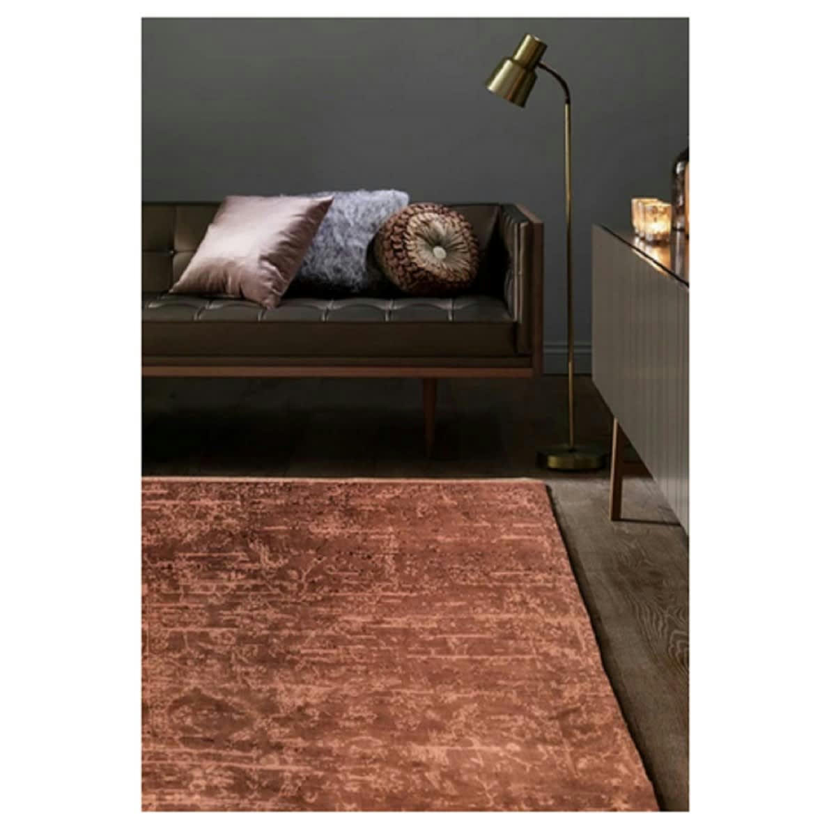 RAYA - Tapis moderne en Polyester Cuivre 200x290 cm