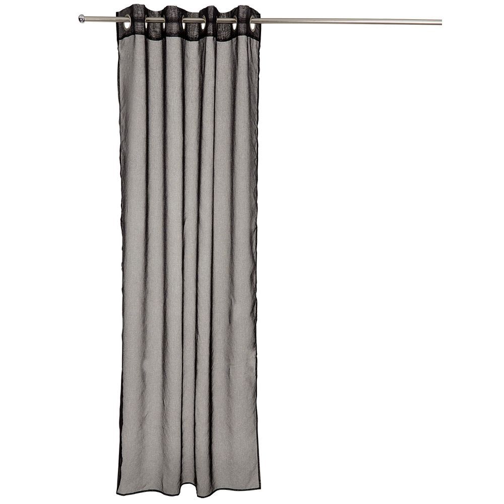 Voilage à oeillets noir uni 100% polyester 140x240cm