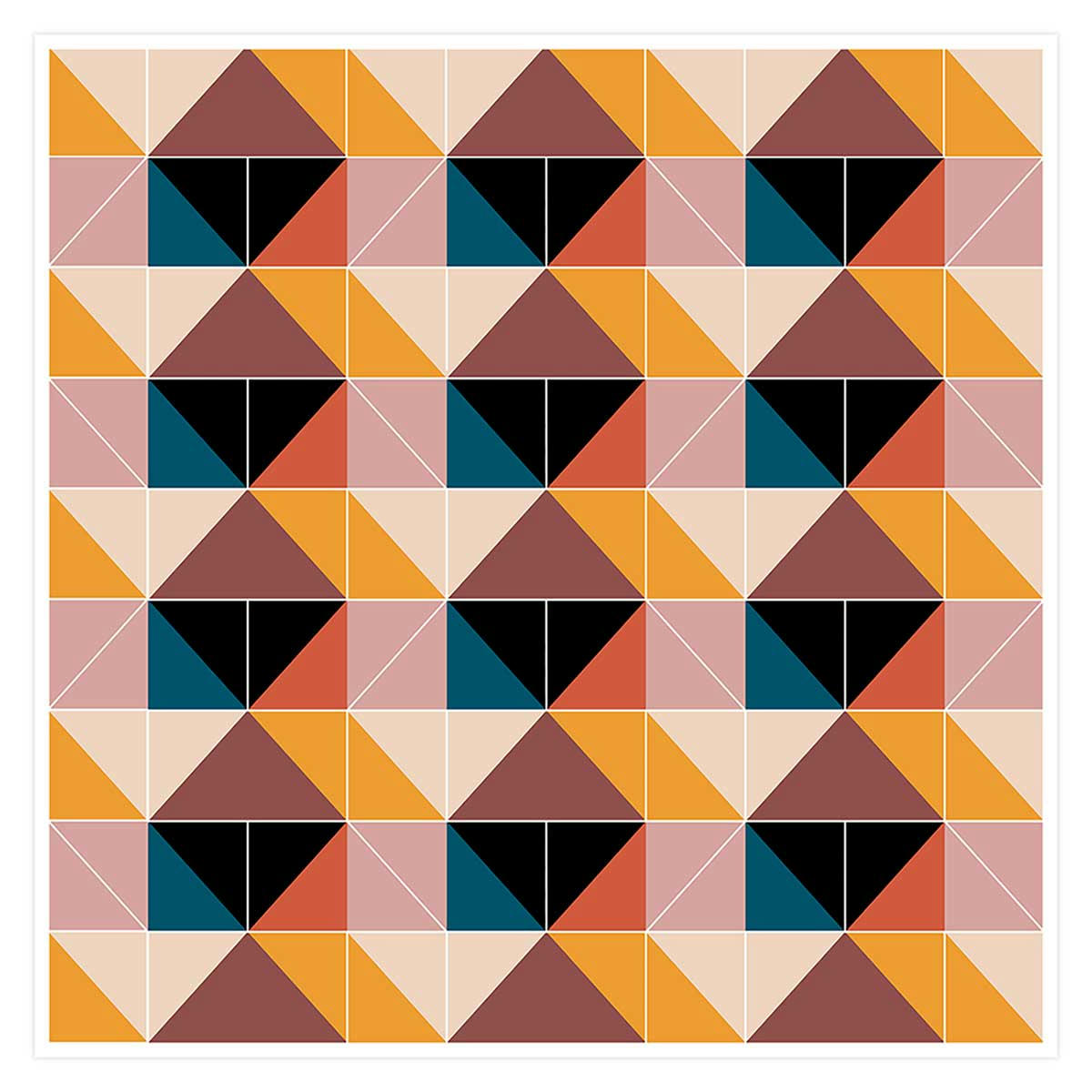 - Affiche patchwork scandinave sans cadre 50x50cm