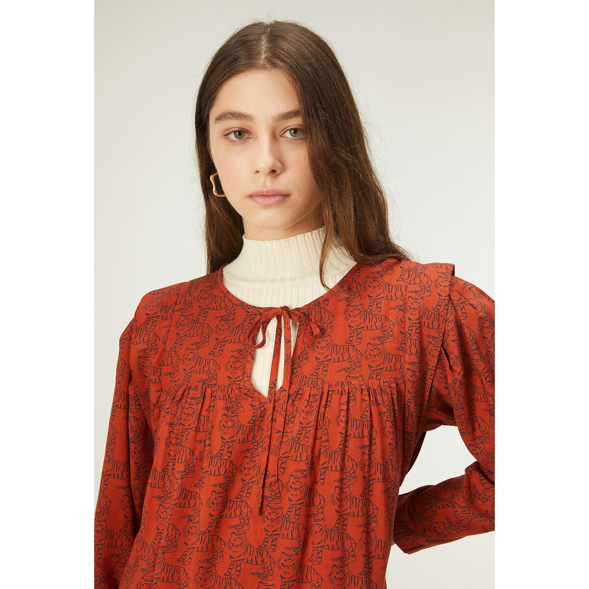Robe manches longues imprimé animal