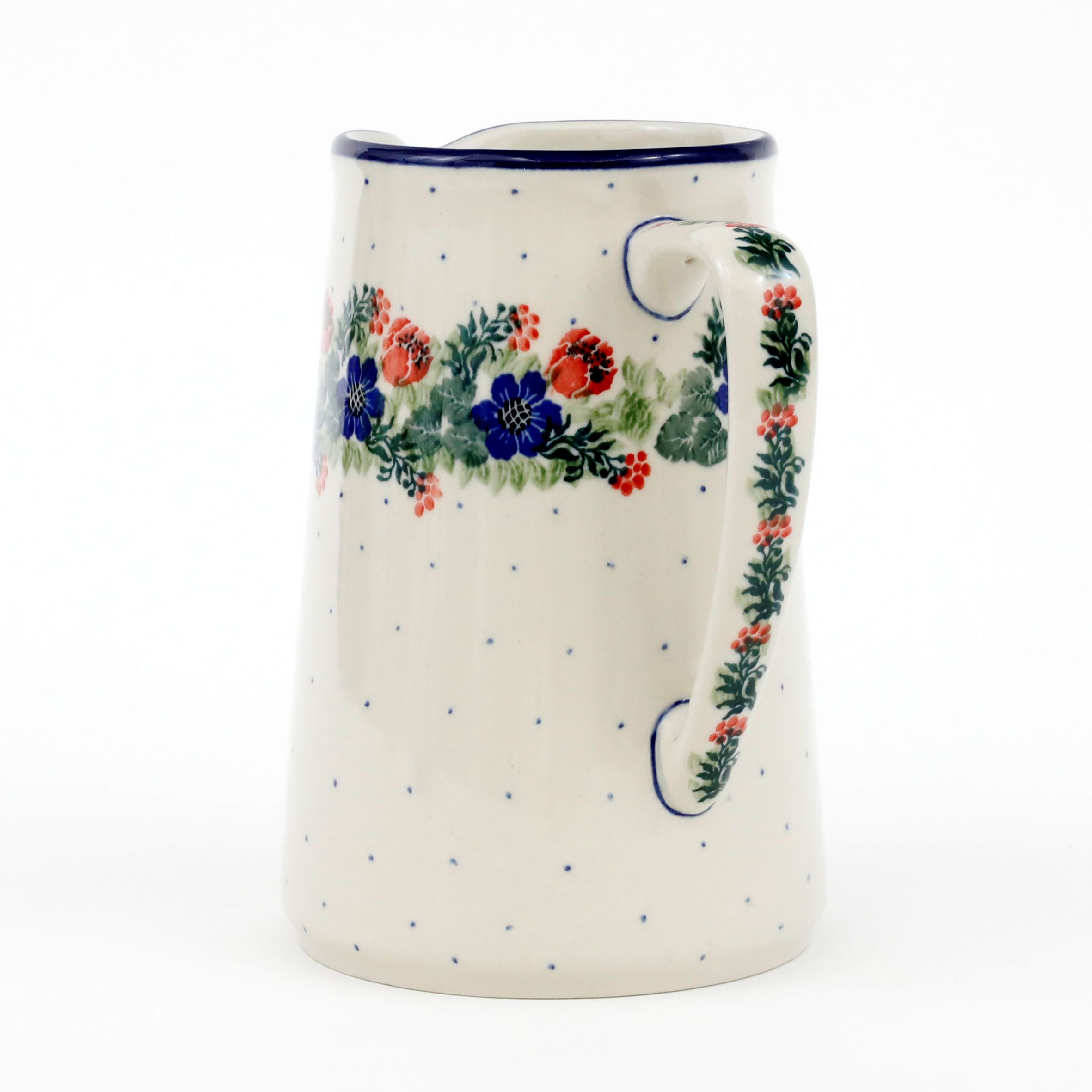 Dzbanek ceramiczny G46 1,3l  1535X Czerwony wianuszek