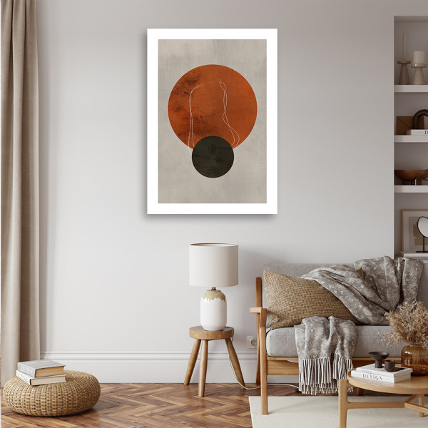 Feeby Obraz na płótnie, Koła i linie w stylu boho 40x60