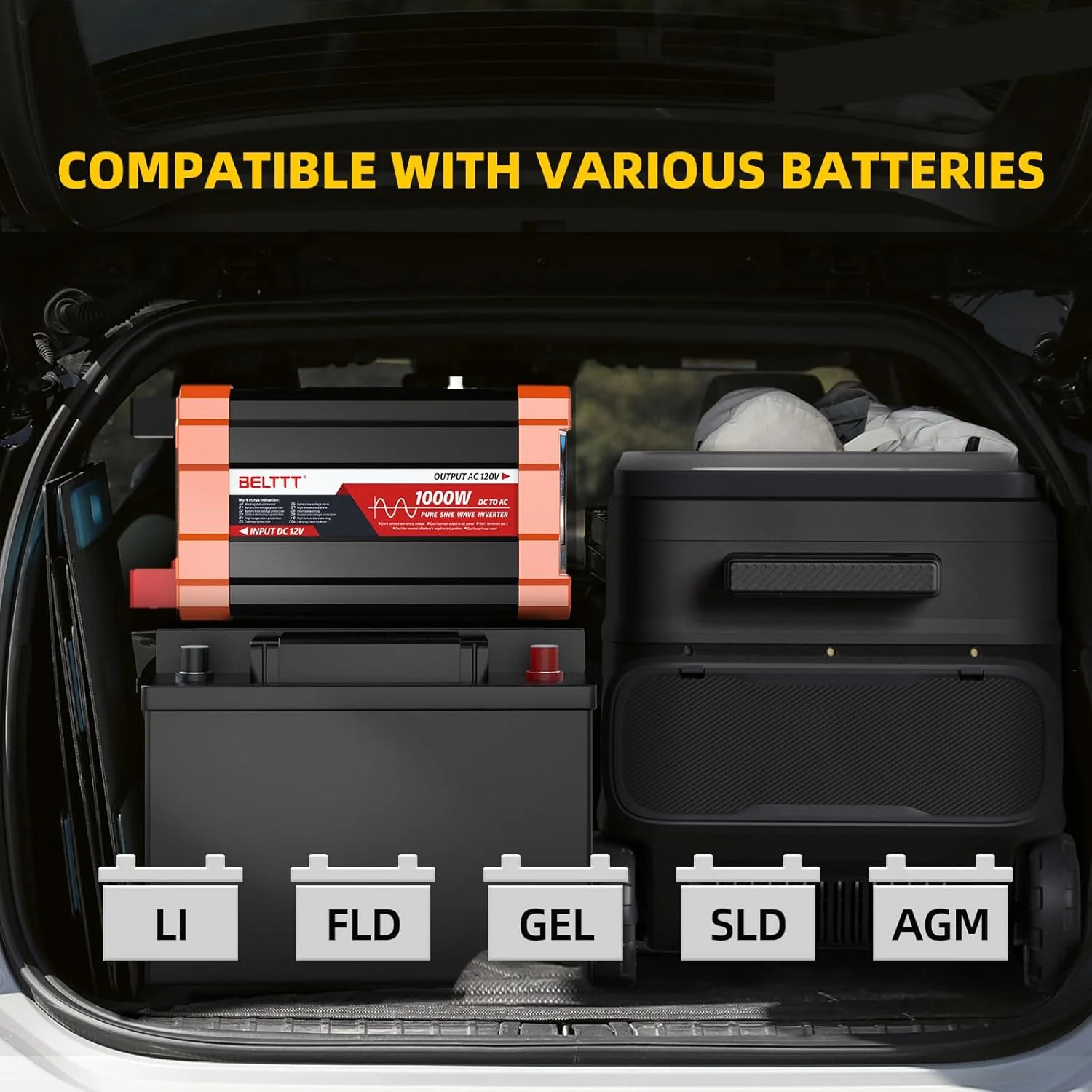 2000W Pure Sine Wave Inverter, Car Power Inverter 12V to 120V AC Converter for RV, Truck, Solar, Outdoor with Dual AC and 20A Socket, 5V 2.1A USB, Surge 4000W, Hardwire Port, Remote Controller(3000W)