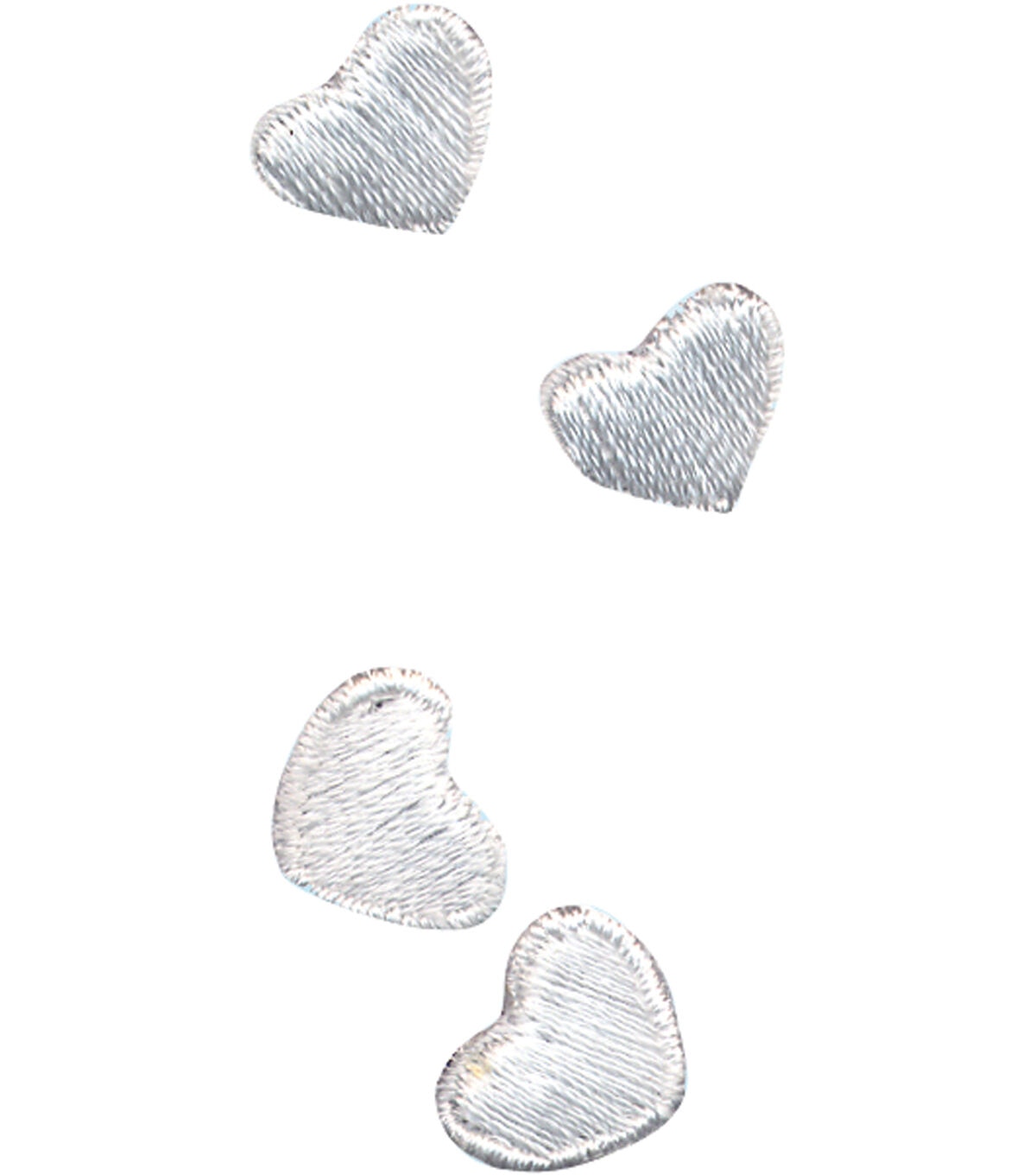Wrights 0.5 White Hearts Iron On Patches 4pk