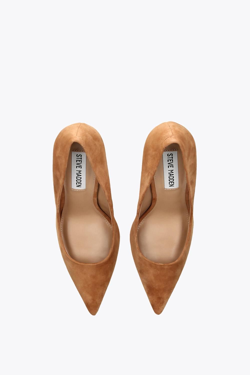 STEVE MADDEN Thrive Camel Suede' Suede Heels